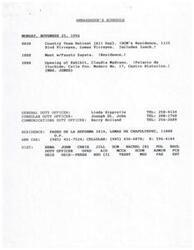 ["The Ambassador has a busy schedule on Monday, including a country team retreat, a meeting with Fausto Zapata, and the opening of an exhibit. The document also discusses the current state of the copyright law in Mexico, with industry sources expecting a vote in the Chamber of Deputies soon. There are concerns about the language and provisions of the law, as well as potential meetings with President Zedillo. The Economic Section highlights areas of concern in the copyright law, including unclear wording, registration requirements, and exceptions that could harm US industry."]