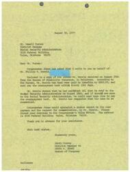 ["The document is written on behalf of Mr. Phillip R. Norris, who has been informed by the Bureau of Disability Insurance that he has been overpaid in benefits and must pay back $893.93 within 30 days. Mr. Norris claims he has already paid back what he owed and requests a reexamination of his case. Congressman Jones is requesting a status report on the overpayment and reexamination request to be sent to his Tulsa office."]