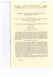 ["The document is a report from the Committee on Veterans' Affairs regarding a bill to amend title 38, United States Code, to increase rates of vocational rehabilitation, educational assistance, and special training allowances for eligible veterans and other persons. The bill aims to make improvements in educational assistance programs and has been recommended to pass by unanimous voice vote without amendment. The report highlights the history of increases in rates of allowances and other liberalizations in the \"GI Bill\" program since its enactment in 1966."]