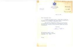 ["The document is from Thomas H. Lynch, the Appointments Officer for Governor Carey of New York, thanking Congressman James R. Jones for recommending Bernie Ehmann for a position on the Workmen's Compensation Board. Lynch assures Jones that Ehmann's recommendation will be carefully considered."]