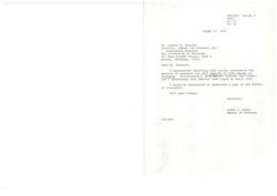 ["The document is a correspondence between George W. England and James R. Jones regarding the 1979 Quality of Life Survey of Oklahoma. Jones expresses interest in receiving a copy of the survey after missing the meeting announcing its results. England invites Jones to a Results Presentation Meeting based on the survey, providing details of the survey's methodology and topics covered. The meeting is scheduled for March 26, 1980 at the State Capitol Building in Oklahoma."]