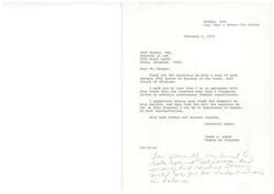 ["The document from Jack Morgan to Speaker of the House, Carl Albert, expresses disagreement with Congress' \"hand-out\" programs and support for President's efforts to cut spending. Morgan criticizes the idea of tax increases to fund unnecessary programs and advocates for returning responsibilities to the states. Congressman James R. Jones agrees with Morgan's views on reducing federal expenditures and offers assistance as needed."]