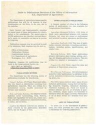 ["Guide to Publications Services of the Office of Information U.S. Department of Agriculture"]
