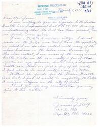 ["The document is addressed to James R. Jones regarding the Indian Health Care Improvement act PL94-437. The writer expresses concern that although the act has been passed, no funds have been allocated. They highlight the unmet health needs of Native American citizens in the Tulsa area, such as eye glasses, dental care, and preventive health care. The writer urges Jones to consider the importance of funding for the act in order to meet the needs of these citizens."]