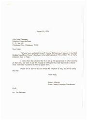 ["The letter is a request for Senator Bellmon to attend the Lilah Lindsay Republican Women's luncheon on September 11th in Tulsa. The writer acknowledges his prior commitments but wants to check if he can attend. The recipient is asked to confirm if he can attend so the club can be notified."]