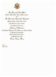 ["The Honorable Carl Albert and The Honorable Michael J. Mansfield invite you to a buffet luncheon honoring Members of Parliament of the United Kingdom on June 3, 1976 at the Cannon Caucus Room in Washington, D.C. Please RSVP by returning the enclosed card."]