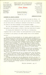 ["The official statement and press conference covers topics including federal spending, New Frontier proposals, the Bay of Pigs, Laos policy, the Berlin Crisis of 1961, United Nations funding, the National Defense Education Act, and legislation creating the Department of Housing and Urban Development"]