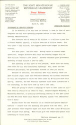 ["The official statement and press conference covers topics including federal spending, the national debt limit, Latin American expropriation of American company property, Alliance for Progress legislation, New Frontier legislation, the 1962 tax bill"]