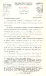 ["The official statement and press conference covers topics including U.S. policy toward the Soviet Union, nuclear test ban negotiations, civil rights legislation"]