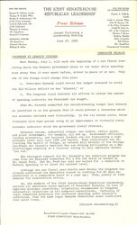 ["The official statement and press conference covers topics including federal spending, spending reduction proposals, tax cut proposals, civil rights legislation"]