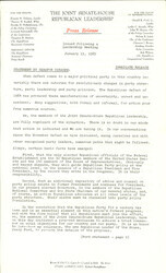 ["The official statement and press conference covers topics including the aftermath of the 1964 elections, the establishment of the GOP Coordinating Committee, and the leadership race for Republican National Chairman"]