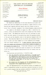 ["The official statement and press conference covers topics including the War on Poverty, the White House conference on civil rights, RNC minority outreach efforts"]