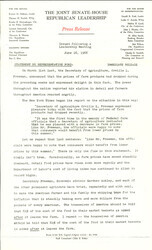 ["The official statement and press conference covers topics including farm prices, inflation, fair-housing legislation"]