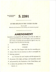 ["Legislation S.2391 Proposed To Extend The Commission On Civil Rights To Secure And Protect The Right To Vote By Prohbiting Lynching."]