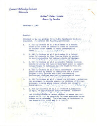 ["Summary Letter To Senator Dirksen Of The Provisions Of The Civil Rights Amendments."]