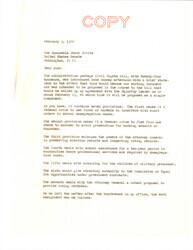 ["Duplicate Of A Letter To Senator Javits With A Summary Of The Civil Rights Bill With Work Assignments."]