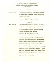 ["Memorandum From The Senate Republican Policy Committee Staff Summarizing Civil Rights Act H.R.8601 As Adopted By Senate Putting School Segregation, Obstruction Of Justice Across State Lines Under Federal Jurisdiction, Details Record Retention For Federal Elections, Authorizes Civil Rights Commission To Administer Oaths And Take Witness Statements, Fund Education For Children Of Military Personnel, Support Of Fair Elections."]