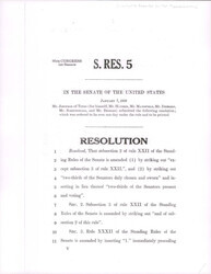 ["Resolution S. Res. 5 To The Stating Rules Of The Senate With Reference To Voting And Continuity."]