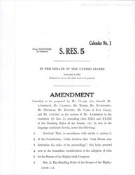 ["Amendment To The S. Res. 5 For Standing Rules On Voting Majority."]