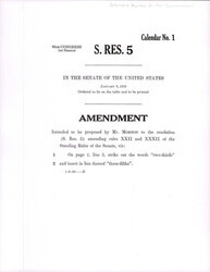 ["Amendment S. Res. 5 For Standing Rules On Voting Majority."]