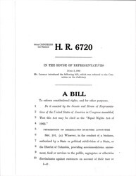["Bill From The House Of Representatives That Was Designed To Enforce Constitutional Rights Especially Those Prohibiting Segregated Business Activities."]
