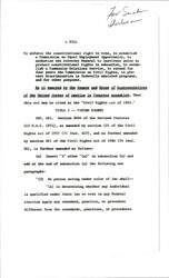 ["Joint Senate And House Of Representatives Civil Rights Act Of 1963 Verbiage Prepared For Senator Dirksen. Sections On Voting Rights, Commission On Civil Rights, Desegregation Of Public Education, Establishment Of Community Relations Service, Non-discrimination In Federally Assisted Programs."]