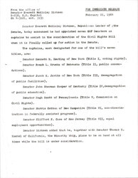 ["Official Press Release Announcing Dirksen's Announcement Of Appointing Republican Senators To Help Push The Civil Rights Bill Once It Reaches The Senate."]