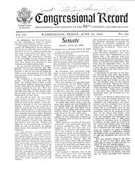 ["Congressional Record Floor Speech Of Senator Everett Mckinley Dirksen. Details The Origins Of The Civil Rights Bill, With References To Historical Figures Such As Marie Antoinette, General And Former President Dwight D. Eisenhower And Marshal Zhukov, And A Need To Value Human Life. He Cites As Predecessors The Pure Food, Drug And Cosmetic Act, His Time In The House Of Representatives In 1934 Passing The Social Security Act. The Need For A Minimum Wage, Programs That Support Human Rights, Equality Of Opportunity."]