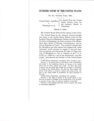 ["Supreme Court Case Reverse And Remanding U.S. V. Mississippi In Which A Mississippi Voting Law Violated The 14th And 15th Amendments."]