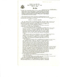 ["Civil Rights Act Of 1964 Used In 1965 To Draft New Civil Rights Legislation. The Civil Rights Act Of 1964 Was Designed To Enforce The Right To Vote, Give Jurisdiction To U.S. District Courts To Prosecute Cases To Discrimination In Public Accommodations, And Further Extend The Commission On Civil Rights."]