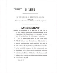 ["Amendment To S. 1564, A Bill To Enforce The 15th Amendment, Stating That No Person Should Be Denied The Right To Vote Due To Illiteracy Or Inability To Speak English."]