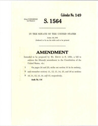 ["Additional Amendment Proposed By Sen. Ervin To S. 1564 Striking Out Section 10 And Renumbering The Sections Accordingly."]