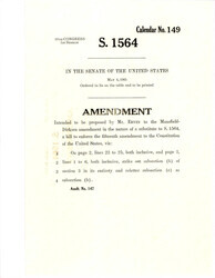 ["Amendment Proposed To The Mansfield - Dirksen Substitute Version Of S. 1564"]