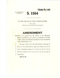 ["Amendment Proposed To The Mansfield - Dirksen Substitute Version Of S. 1564"]