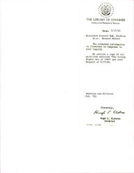 ["Legislative Reference Service Response To Everett Dirksen Regarding Multilith Regarding Voting Rights Act Of 1965"]