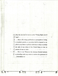 ["Draft Of The Voting Rights Act Of 1965 With Strikeouts And Additional Text Inserted In Some Of The Sections."]