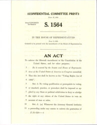 ["Additional Copy Of S. 1564 From The Senate - House Conference With Single Margin Note."]