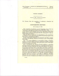 ["Conference Committee Report Regarding The Voting Rights Act."]