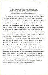 ["Discusses Voting Rights Within The District Of Columbia And The Voting Tests That Were Conducted There Before The Voting Rights Act Of 1965."]