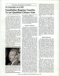["Published By The National Association Of Counties, This Article Discusses What The Voting Rights Act Went Through Before It Was Put Into Effect, Literacy Test, And Right Counties Have To Request A Census From The Attorney General."]