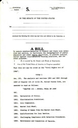 ["Senate Draft Of The Civil Rights Act Of 1966, Which Ensures Nondiscrimination Within Juries, Desegregation Of Public Schools, And Judicial Relief Against Discriminatory Housing Practices."]