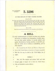 ["Bill Of The Civil Rights Act Of 1966, Introduced In The Senate By Senator Hart. This Copy Has Some Notes From Dirksen."]