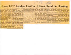 ["Article Details Dirksen's Disapproval On The Housing Provision Within The Civil Rights Act Of 1966 Stating That It Is Unconstitutional. It Also Includes The Attorney General's Support For The Housing Provision."]