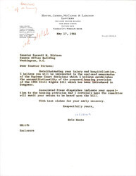 ["Letter From Attorney Hale Houts Enclosed With Supreme Court Decisions That Could Prove The Housing Provision Within The Civil Rights Act Of 1966 Unconstitutional."]