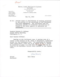 ["Letter About A California Court Case Where The Case Would Be Reversed Outside Of The State Because Of The 14th And 5th Amendments"]