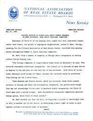 ["References Mr. Mohl's Statement Testifying To The House Judiciary Committee And How Race Relations Are Improving Due To Housing Integration."]