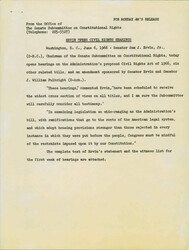 ["Senate Judiciary Subcommittee Hearings On The Civil Rights Act Of 1966 Examined Proposals Impacting State Laws And Citizens' Rights, Including Jury Reform And Constitutional Issues. The Resulting Legislation Supports A Balanced Approach To Safeguarding Civil Rights While Upholding Constitutional Principles."]