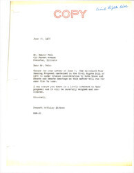 ["Letter From Sen. Dirksen To Monroe Fien Regarding The Housing Provision Of The Civil Rights Act Of 1966 Assuring His Constituent That The Bill Will Be Completely Considered."]