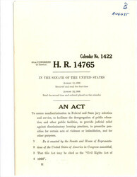["Copy Of The Civil Rights Act Of 1966 With The New Title Iv That Removed Unconstitutional Clauses That Were In The Original Bill."]