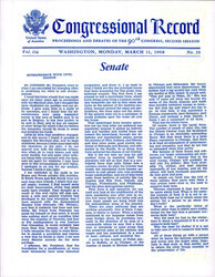 ["Senator Dirksen Addressing The Senate On His Amendment To H.R. 2516. He Talks About His Speech Opposing Open Occupancy In 1966, And Recants The Statement He Made In The Past To Protect The American People From Violence And Intimidation In 1967."]